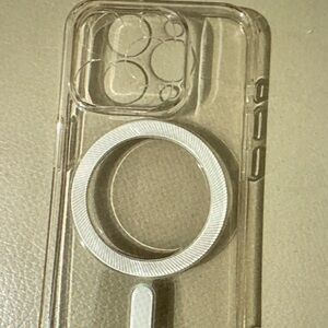 Transparent Phone Case with Silver Magnetic Ring
